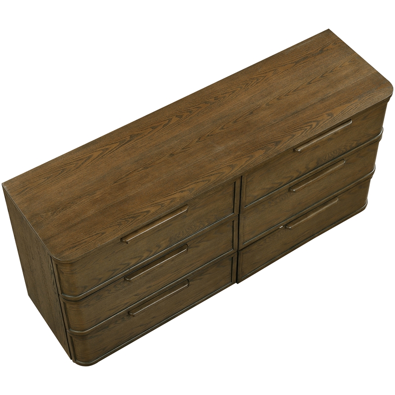 Meridian Furniture Tiberio Brown Oak Veneer And Solid Wood Dresser