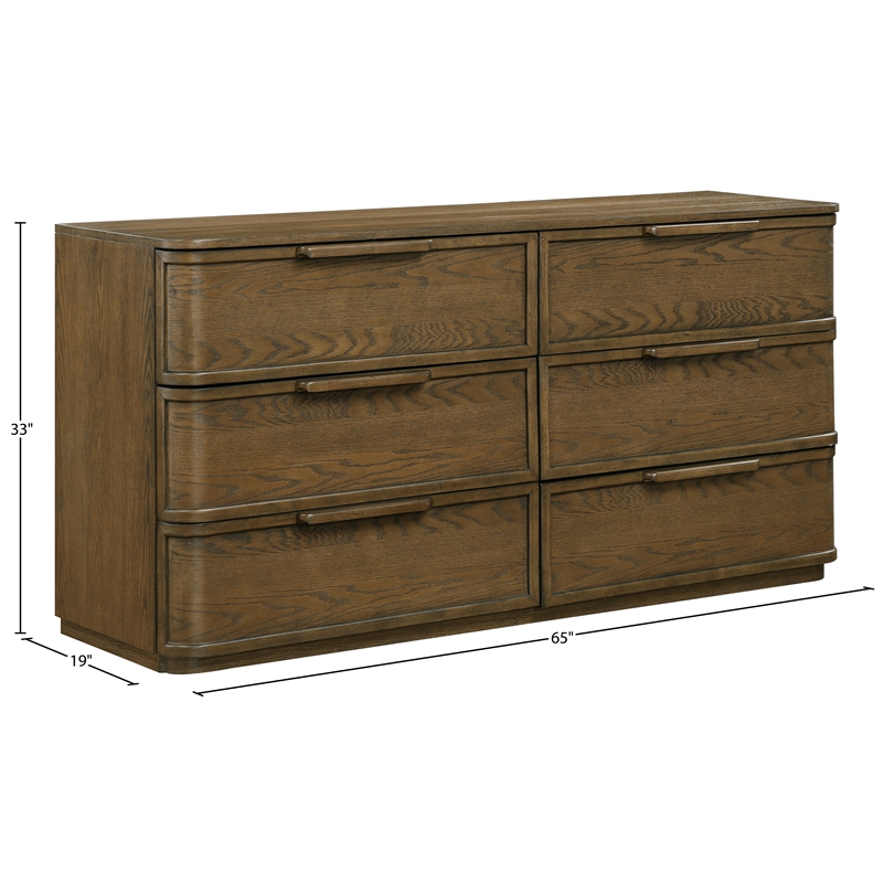 Meridian Furniture Tiberio Brown Oak Veneer And Solid Wood Dresser