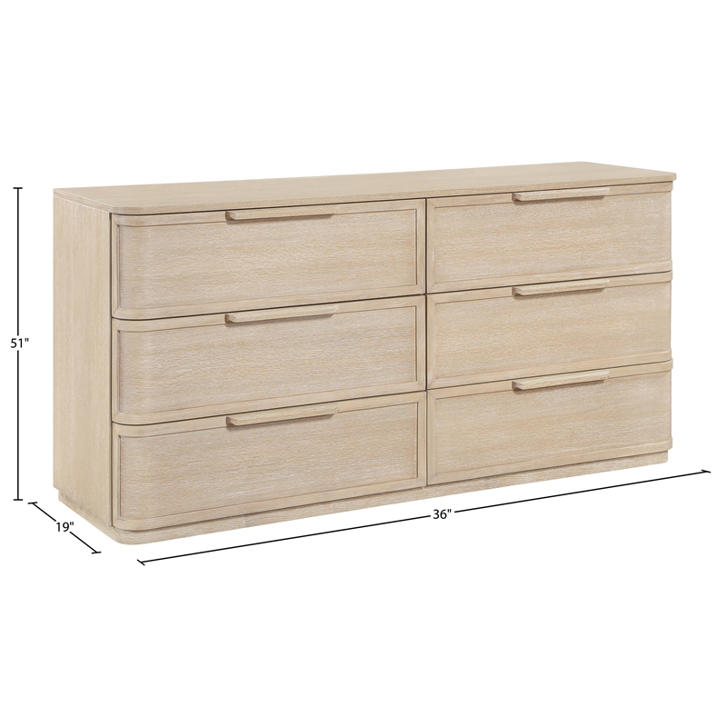 Meridian Furniture Tiberio Natural Oak Veneer And Solid Wood Dresser