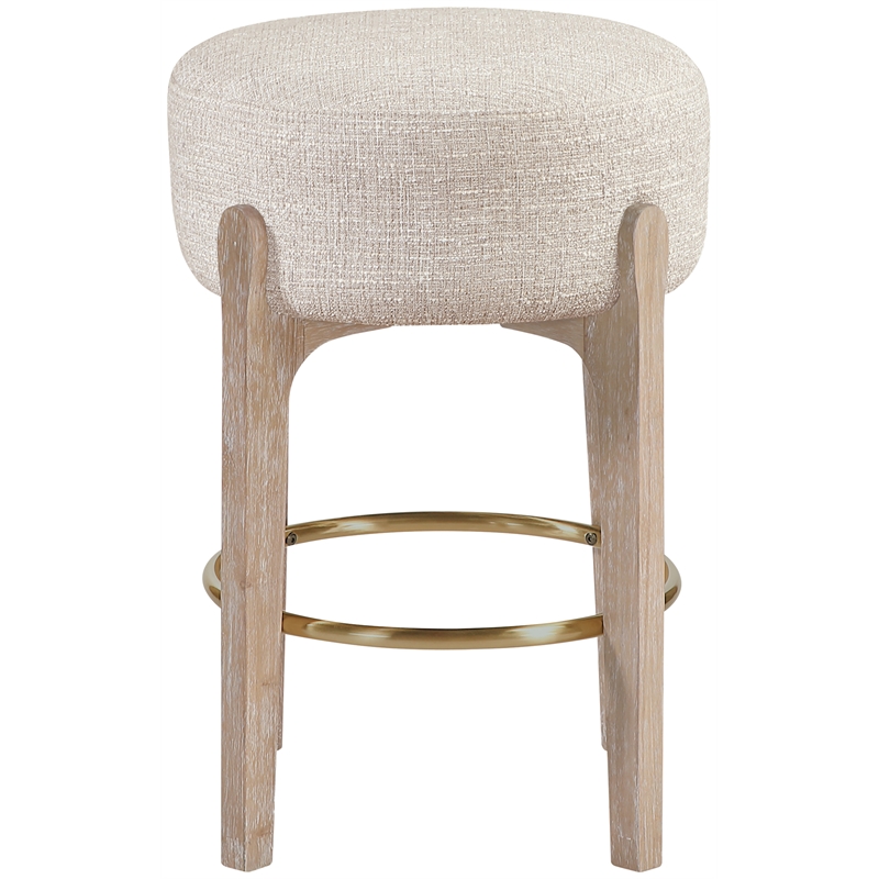 Meridian Furniture Torino Beige Fabric Upholstered Counter Stool (Set of 2)