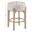 Meridian Furniture Torino Beige Fabric Upholstered Counter Stool (Set of 2)