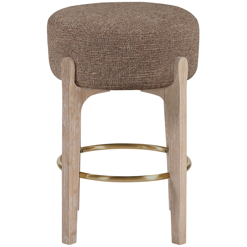 Meridian Furniture Torino Brown Fabric Upholstered Counter Stool (Set of 2)