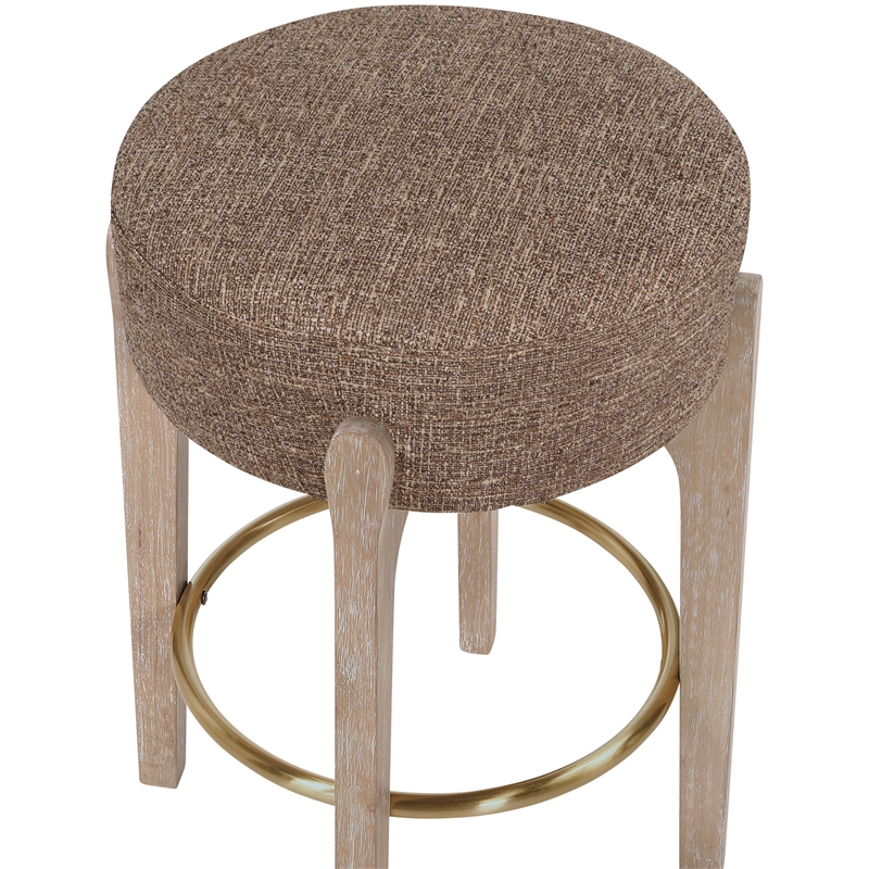 Meridian Furniture Torino Brown Fabric Upholstered Counter Stool (Set of 2)