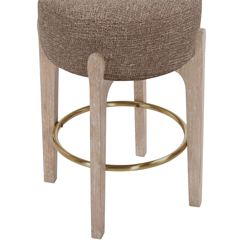 Meridian Furniture Torino Brown Fabric Upholstered Counter Stool (Set of 2)