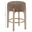 Meridian Furniture Torino Brown Fabric Upholstered Counter Stool (Set of 2)