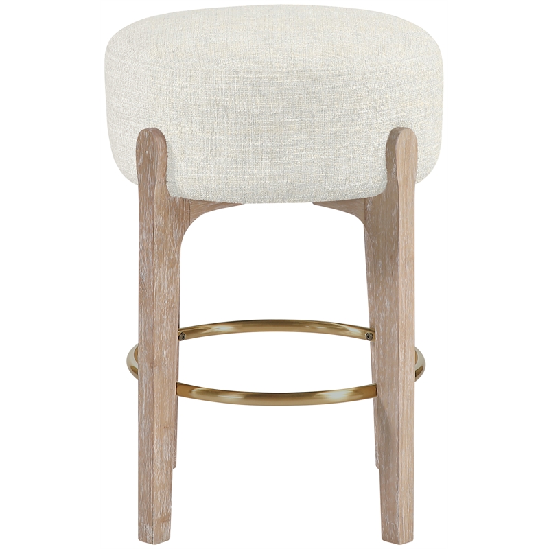 Meridian Furniture Torino Cream Fabric Upholstered Counter Stool (Set of 2)