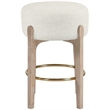 Meridian Furniture Torino Cream Fabric Upholstered Counter Stool (Set of 2)