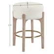 Meridian Furniture Torino Cream Fabric Upholstered Counter Stool (Set of 2)