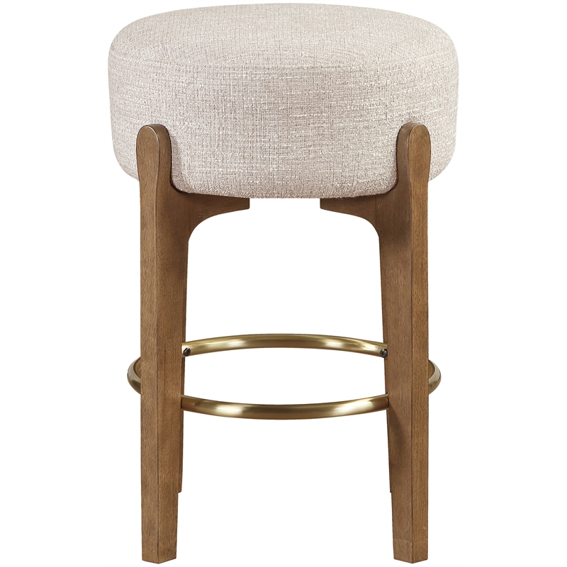 Meridian Furniture Torino Beige Fabric Upholstered Counter Stool (Set of 2)