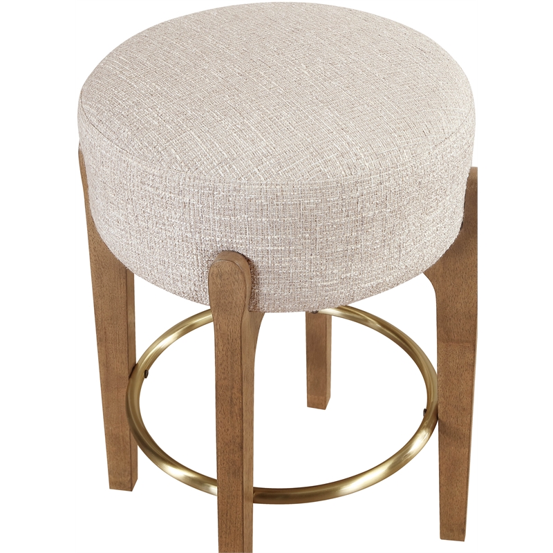 Meridian Furniture Torino Beige Fabric Upholstered Counter Stool (Set of 2)