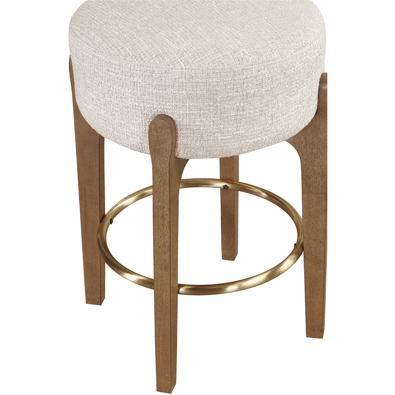 Meridian Furniture Torino Beige Fabric Upholstered Counter Stool (Set of 2)