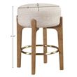 Meridian Furniture Torino Beige Fabric Upholstered Counter Stool (Set of 2)