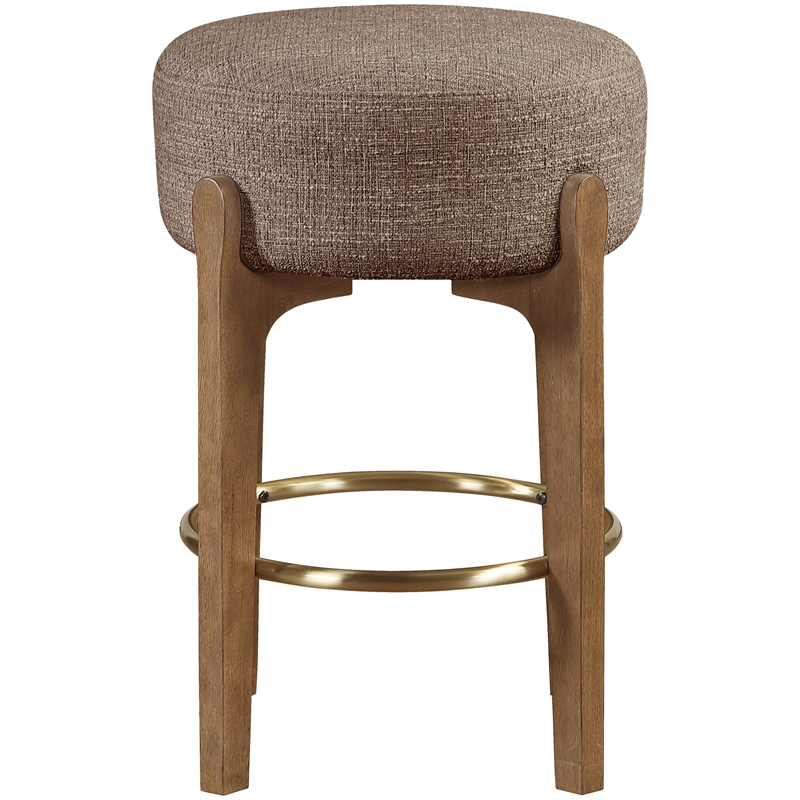 Meridian Furniture Torino Brown Fabric Upholstered Counter Stool (Set of 2)