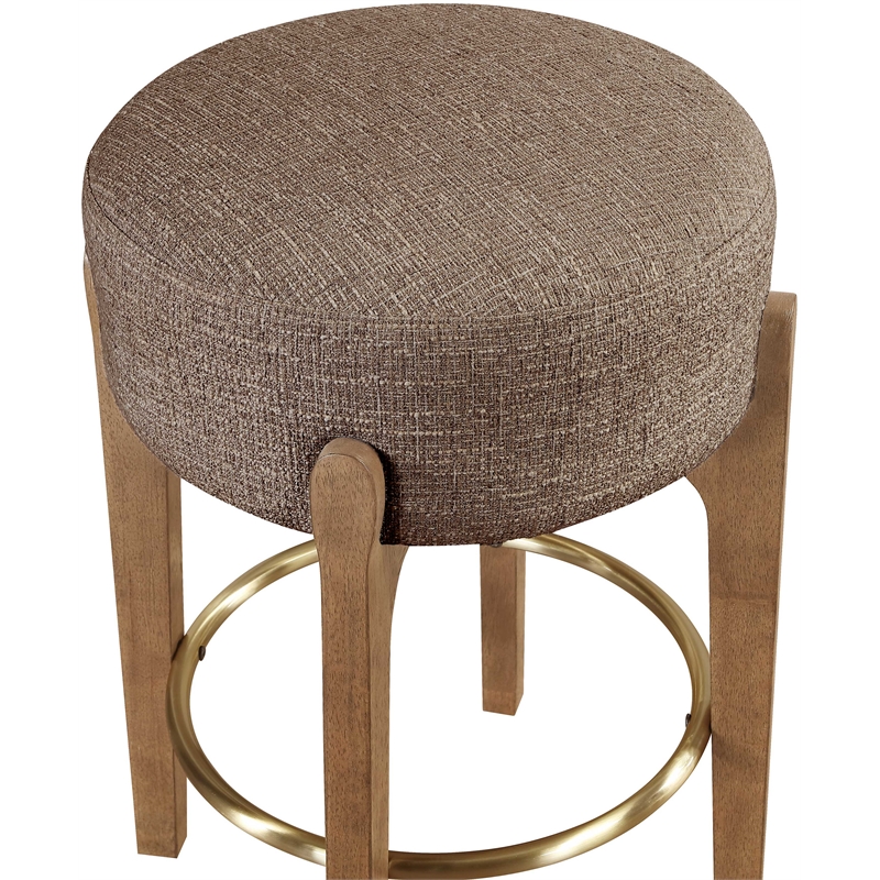 Meridian Furniture Torino Brown Fabric Upholstered Counter Stool (Set of 2)