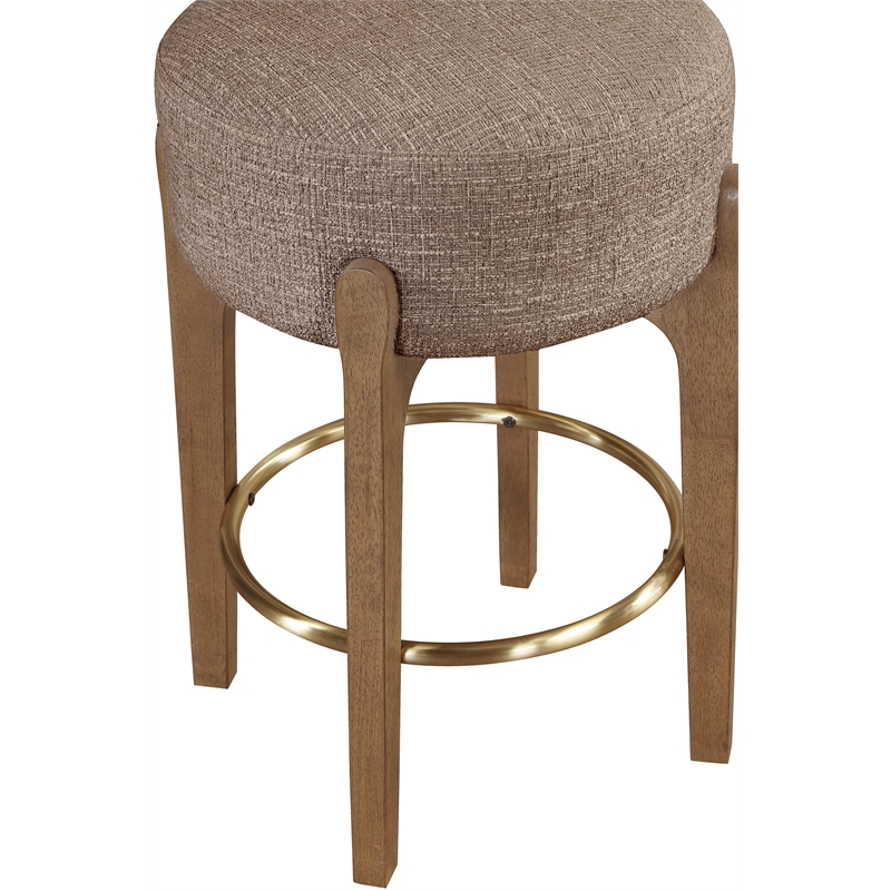 Meridian Furniture Torino Brown Fabric Upholstered Counter Stool (Set of 2)