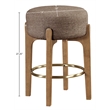 Meridian Furniture Torino Brown Fabric Upholstered Counter Stool (Set of 2)