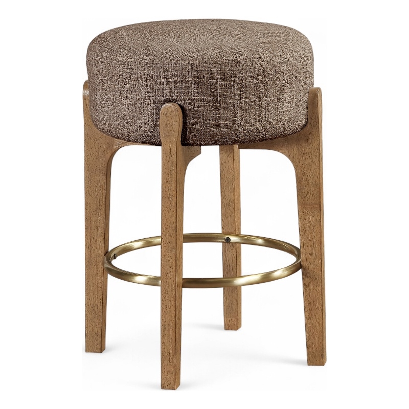 Meridian Furniture Torino Brown Fabric Upholstered Counter Stool (Set of 2)