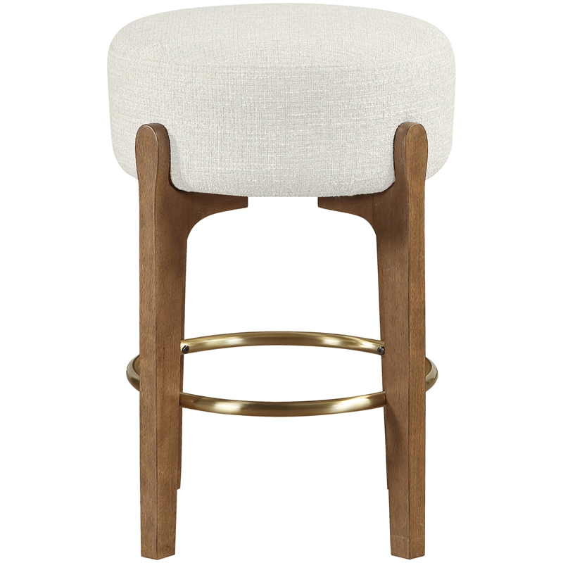 Meridian Furniture Torino Cream Fabric Upholstered Counter Stool (Set of 2)