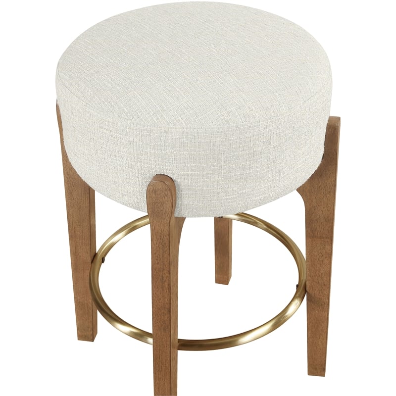 Meridian Furniture Torino Cream Fabric Upholstered Counter Stool (Set of 2)