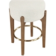 Meridian Furniture Torino Cream Fabric Upholstered Counter Stool (Set of 2)