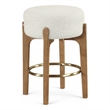Meridian Furniture Torino Cream Fabric Upholstered Counter Stool (Set of 2)