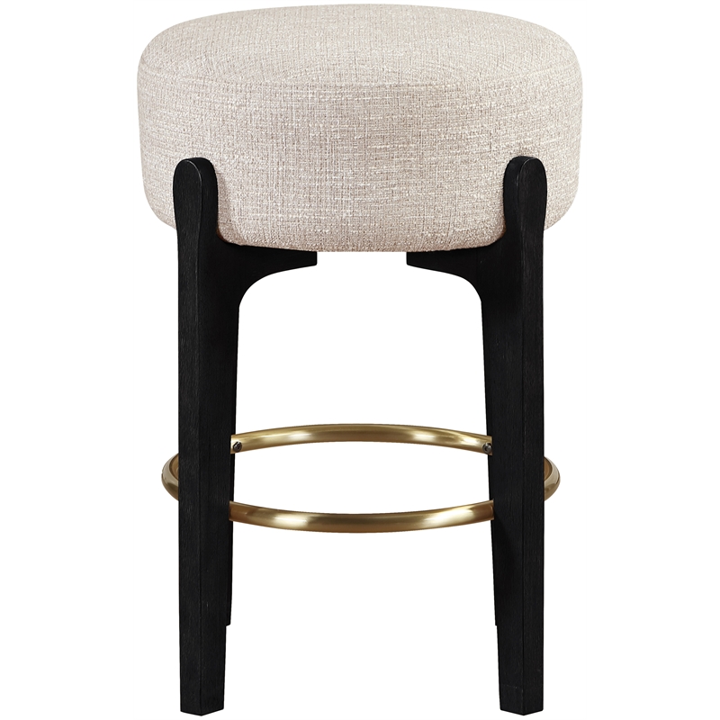 Meridian Furniture Torino Beige Fabric Upholstered Counter Stool (Set of 2)