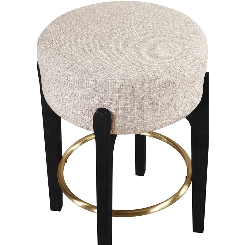 Meridian Furniture Torino Beige Fabric Upholstered Counter Stool (Set of 2)