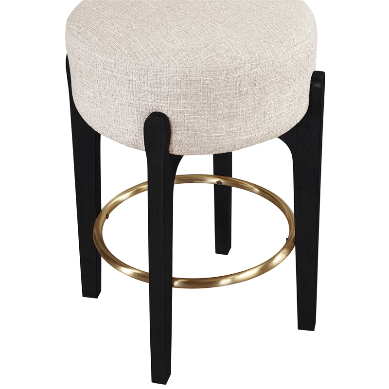 Meridian Furniture Torino Beige Fabric Upholstered Counter Stool (Set of 2)