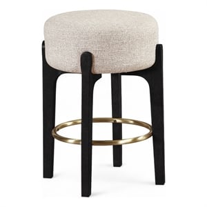 Meridian Furniture Torino Beige Fabric Upholstered Counter Stool (Set of 2)