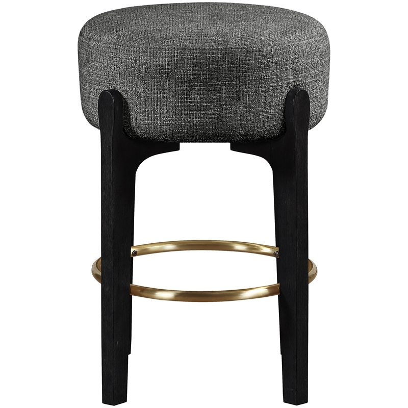 Meridian Furniture Torino Black Fabric Upholstered Counter Stool (Set of 2)