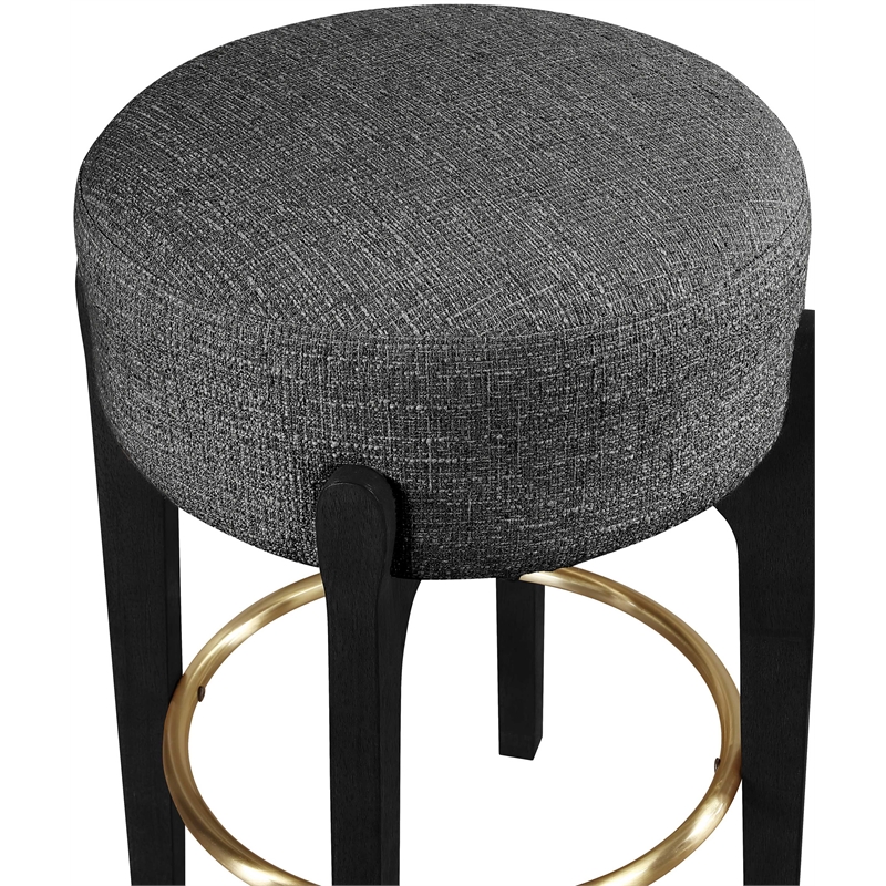 Meridian Furniture Torino Black Fabric Upholstered Counter Stool (Set of 2)