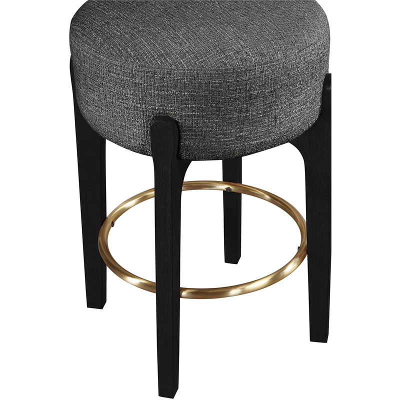 Meridian Furniture Torino Black Fabric Upholstered Counter Stool (Set of 2)