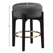Meridian Furniture Torino Black Fabric Upholstered Counter Stool (Set of 2)