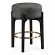 Meridian Furniture Torino Black Fabric Upholstered Counter Stool (Set of 2)