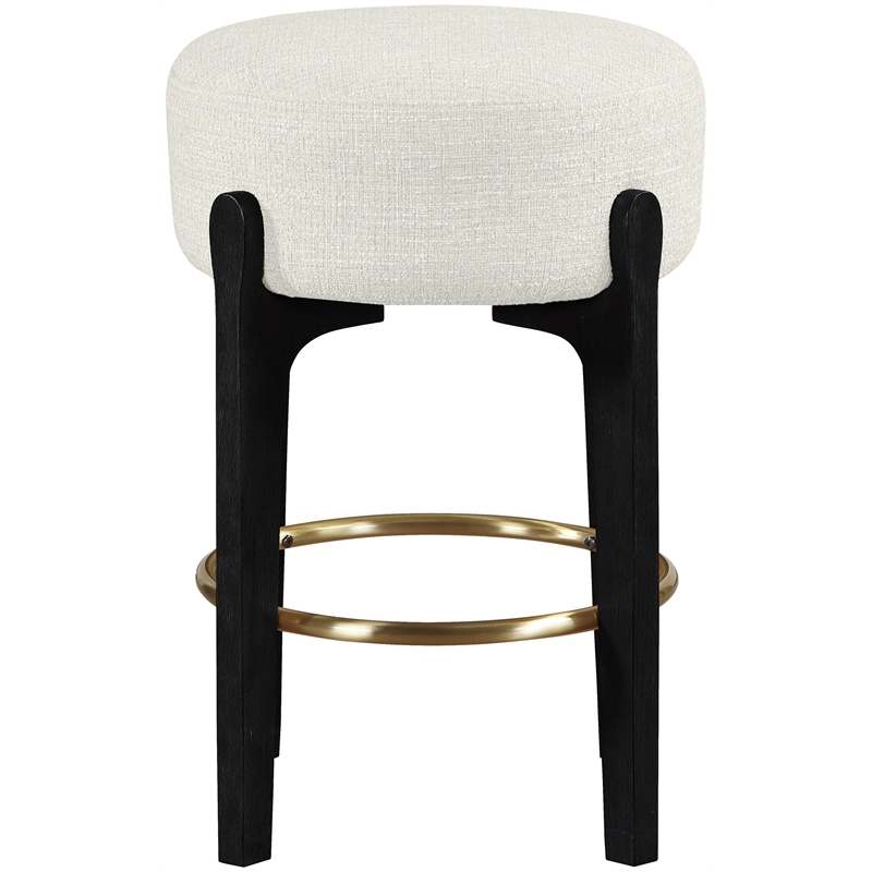 Meridian Furniture Torino Cream Fabric Upholstered Counter Stool (Set of 2)