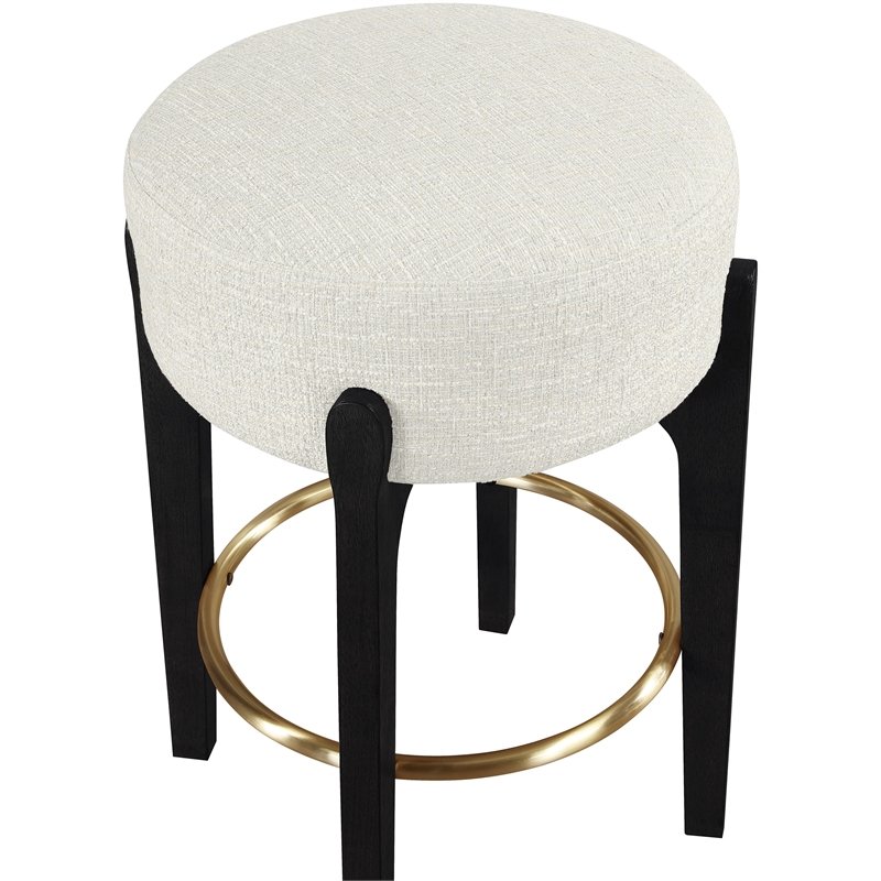 Meridian Furniture Torino Cream Fabric Upholstered Counter Stool (Set of 2)