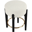 Meridian Furniture Torino Cream Fabric Upholstered Counter Stool (Set of 2)