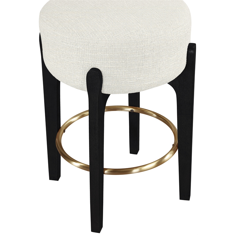 Meridian Furniture Torino Cream Fabric Upholstered Counter Stool (Set of 2)