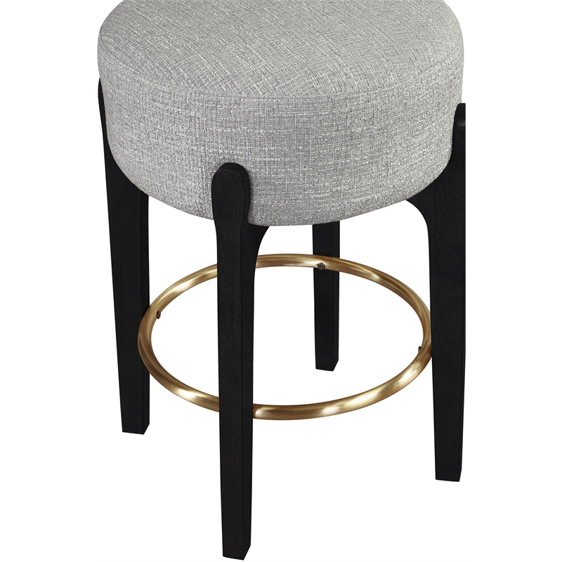 Meridian Furniture Torino Grey Fabric Upholstered Counter Stool (Set of 2)