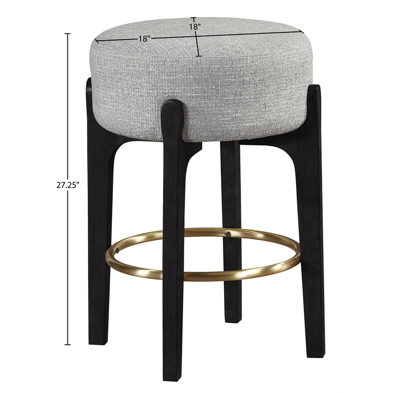 Meridian Furniture Torino Grey Fabric Upholstered Counter Stool (Set of 2)