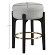 Meridian Furniture Torino Grey Fabric Upholstered Counter Stool (Set of 2)
