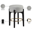 Meridian Furniture Torino Grey Fabric Upholstered Counter Stool (Set of 2)