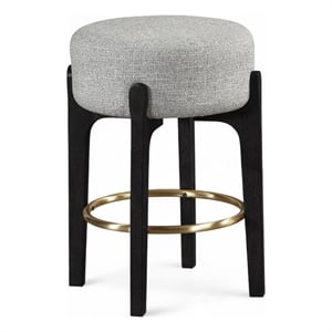 Meridian Furniture Torino Grey Fabric Upholstered Counter Stool (Set of 2)