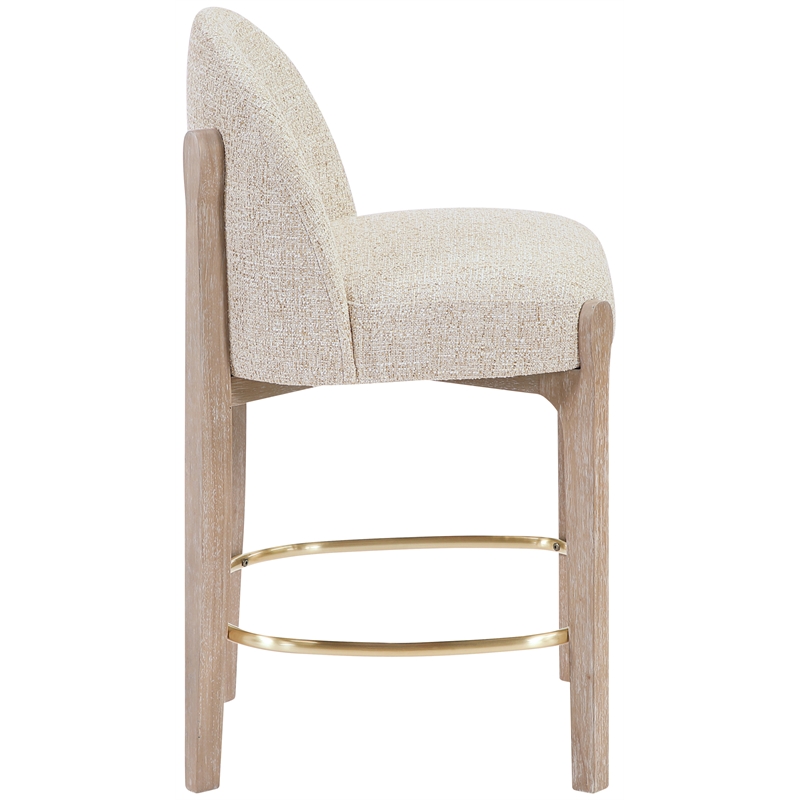 Meridian Furniture Torino Beige Fabric Upholstered Counter Stool (Set of 2)