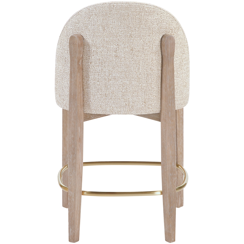 Meridian Furniture Torino Beige Fabric Upholstered Counter Stool (Set of 2)