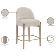 Meridian Furniture Torino Beige Fabric Upholstered Counter Stool (Set of 2)