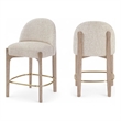 Meridian Furniture Torino Beige Fabric Upholstered Counter Stool (Set of 2)