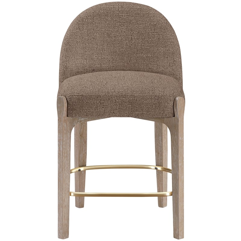Meridian Furniture Torino Brown Fabric Upholstered Counter Stool (Set of 2)