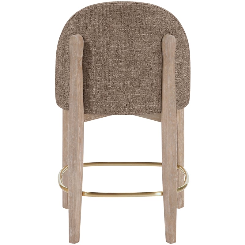 Meridian Furniture Torino Brown Fabric Upholstered Counter Stool (Set of 2)