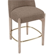 Meridian Furniture Torino Brown Fabric Upholstered Counter Stool (Set of 2)